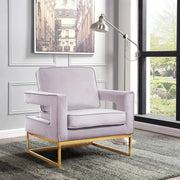 Noah Velvet Upholstered Accent Chair in Pink - 511Pink