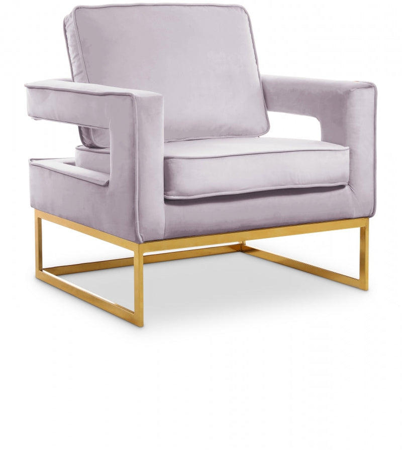Noah Velvet Upholstered Accent Chair in Pink - 511Pink