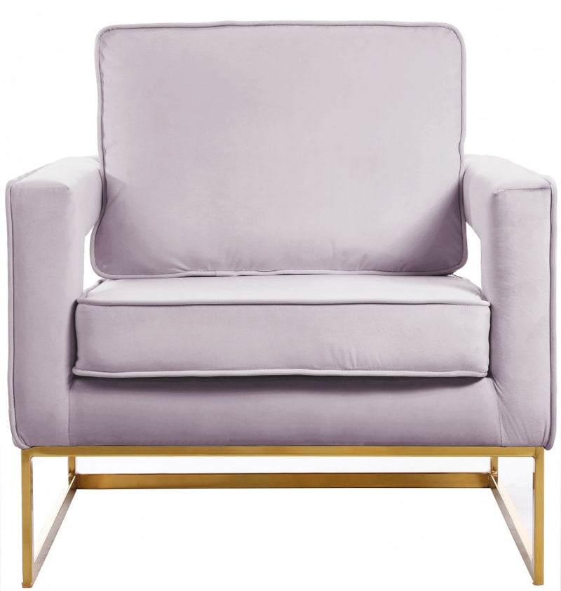 Noah Velvet Upholstered Accent Chair in Pink - 511Pink