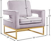 Noah Velvet Upholstered Accent Chair in Pink - 511Pink