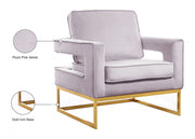 Noah Velvet Upholstered Accent Chair in Pink - 511Pink