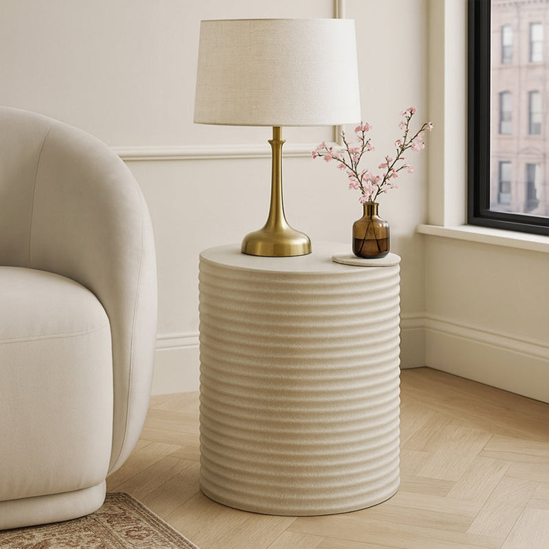 Nobi Concrete End Table in Beige - 615Sand-ET