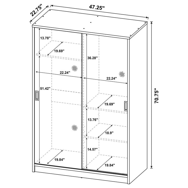 Noble 2-door Bedroom Wardrobe Storage Cabinet Armoire Latte - 950441LOK