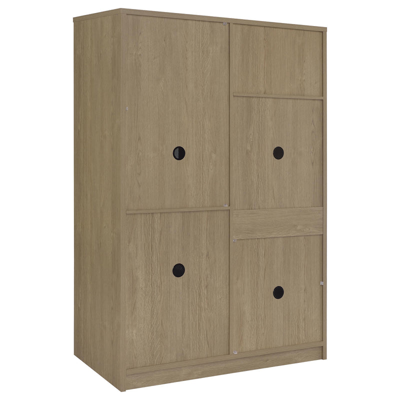 Noble 2-door Bedroom Wardrobe Storage Cabinet Armoire Latte - 950441LOK
