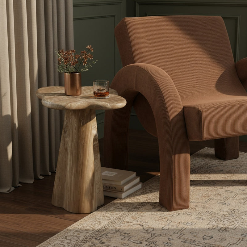 Nola Concrete Indoor/Outdoor End Table in Beige - 955Beige-ET16