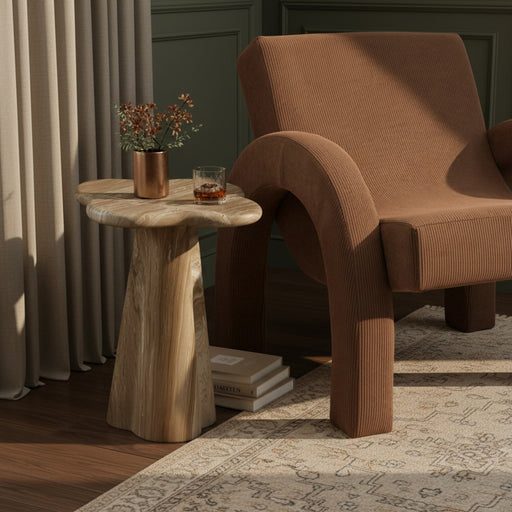 Nola Concrete Indoor/Outdoor End Table in Beige - 955Beige-ET16