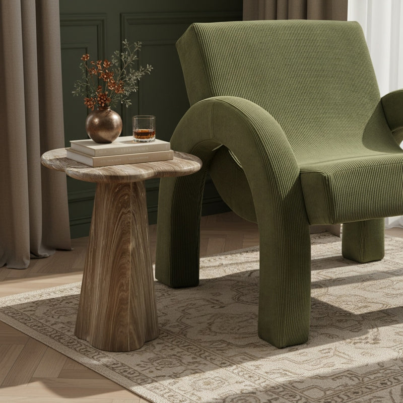 Nola Concrete Indoor/Outdoor End Table in Beige - 955Beige-ET18