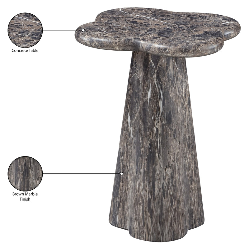 Nola Concrete Indoor/Outdoor End Table in Brown - 955Brown-ET16