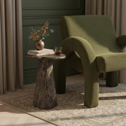 Nola Concrete Indoor/Outdoor End Table in Brown - 955Brown-ET18