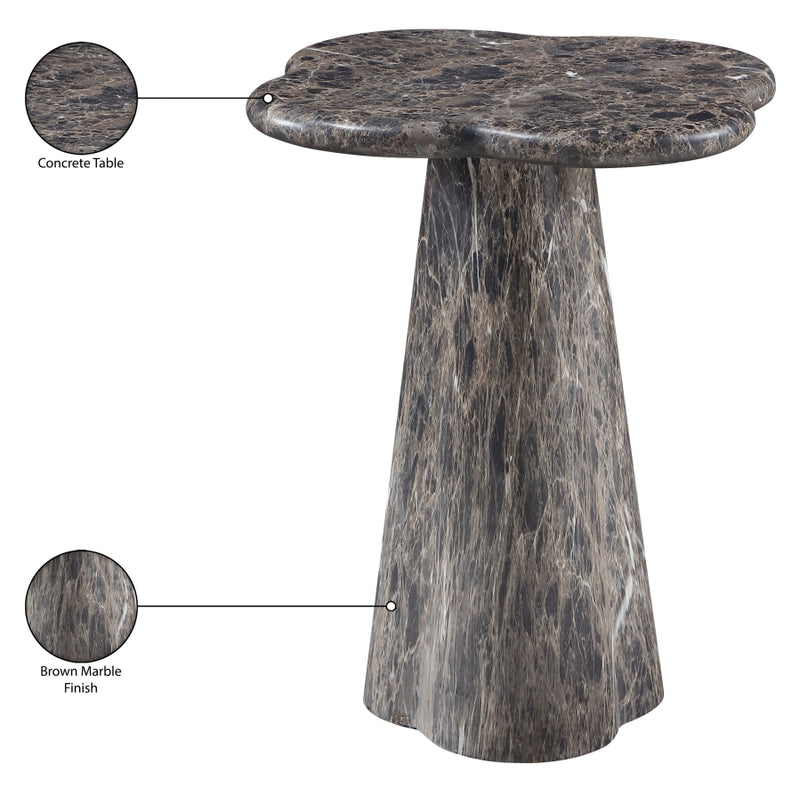 Nola Concrete Indoor/Outdoor End Table in Brown - 955Brown-ET18