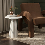 Nola Concrete Indoor/Outdoor End Table in White - 955White-ET16