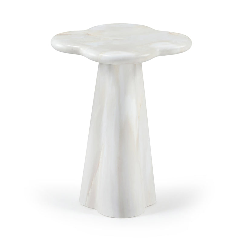 Nola Concrete Indoor/Outdoor End Table in White - 955White-ET16