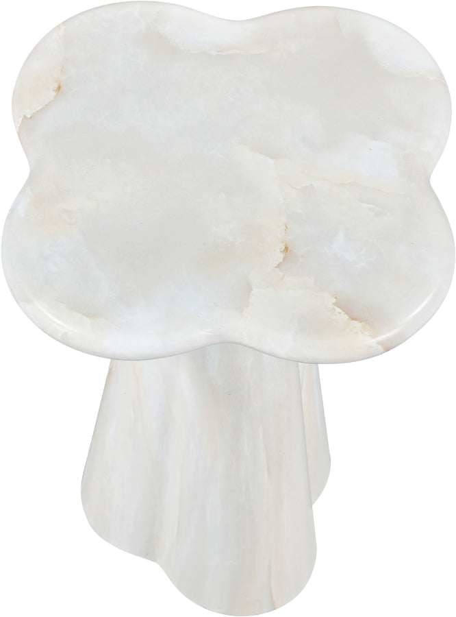 Nola Concrete Indoor/Outdoor End Table in White - 955White-ET16