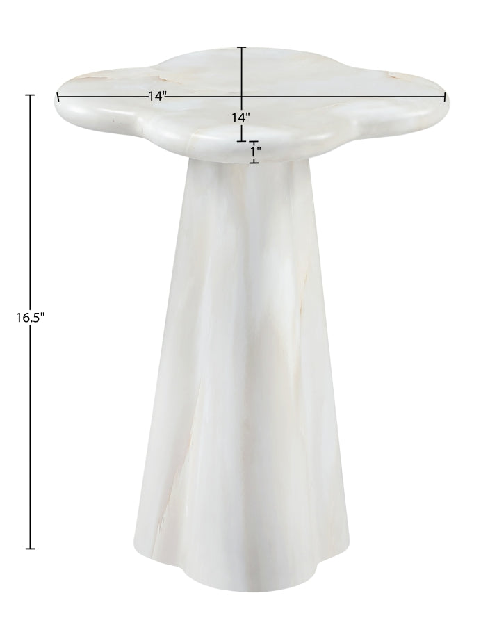 Nola Concrete Indoor/Outdoor End Table in White - 955White-ET16
