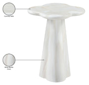 Nola Concrete Indoor/Outdoor End Table in White - 955White-ET16