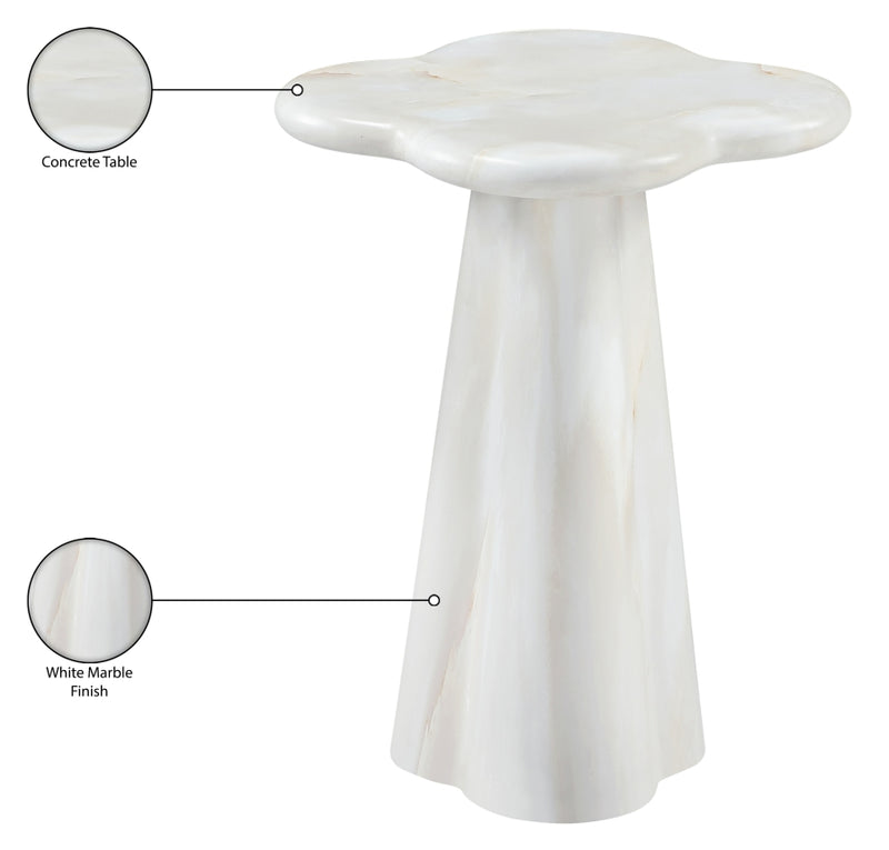 Nola Concrete Indoor/Outdoor End Table in White - 955White-ET16