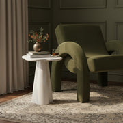Nola Concrete Indoor/Outdoor End Table in White - 955White-ET18