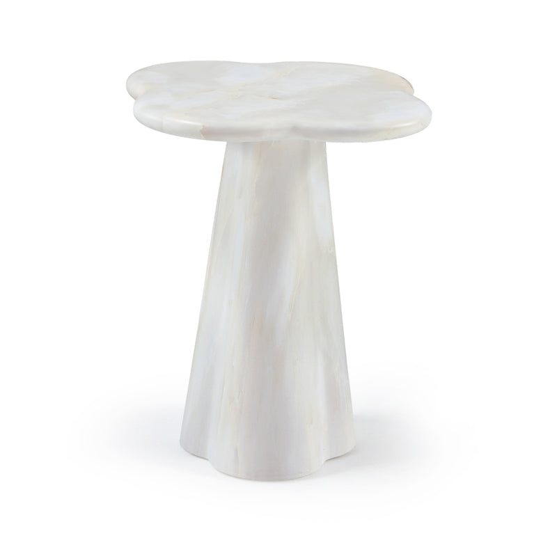 Nola Concrete Indoor/Outdoor End Table in White - 955White-ET18