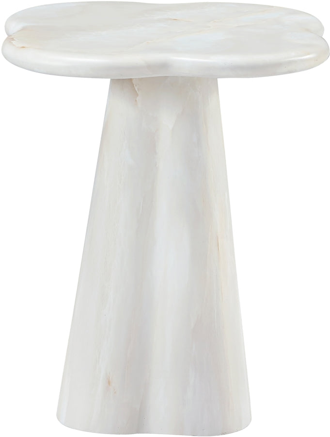 Nola Concrete Indoor/Outdoor End Table in White - 955White-ET18