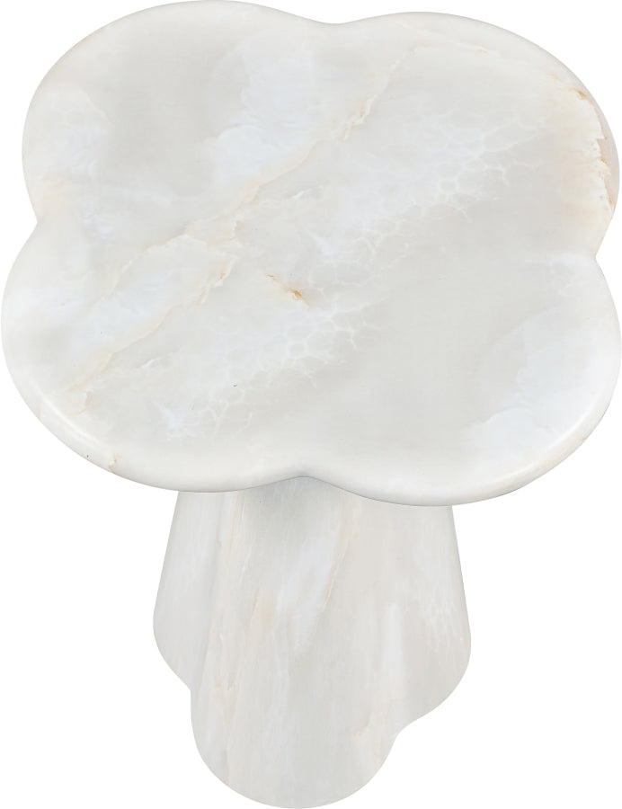 Nola Concrete Indoor/Outdoor End Table in White - 955White-ET18