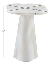 Nola Concrete Indoor/Outdoor End Table in White - 955White-ET18