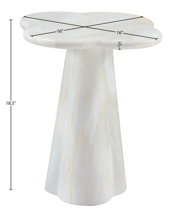 Nola Concrete Indoor/Outdoor End Table in White - 955White-ET18
