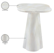 Nola Concrete Indoor/Outdoor End Table in White - 955White-ET18