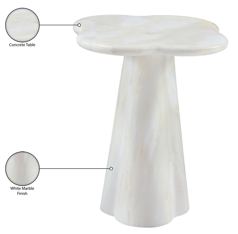 Nola Concrete Indoor/Outdoor End Table in White - 955White-ET18