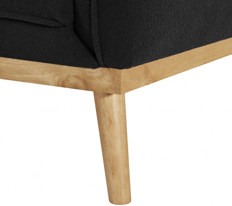 Nolita 62.5" Boucle Fabric Upholstered Loveseat in Black - 159Black-L