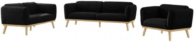 Nolita 62.5" Boucle Fabric Upholstered Loveseat in Black - 159Black-L