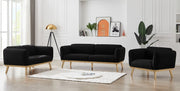 Nolita 62.5" Boucle Fabric Upholstered Loveseat in Black - 159Black-L