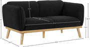 Nolita 62.5" Boucle Fabric Upholstered Loveseat in Black - 159Black-L