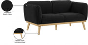 Nolita 62.5" Boucle Fabric Upholstered Loveseat in Black - 159Black-L