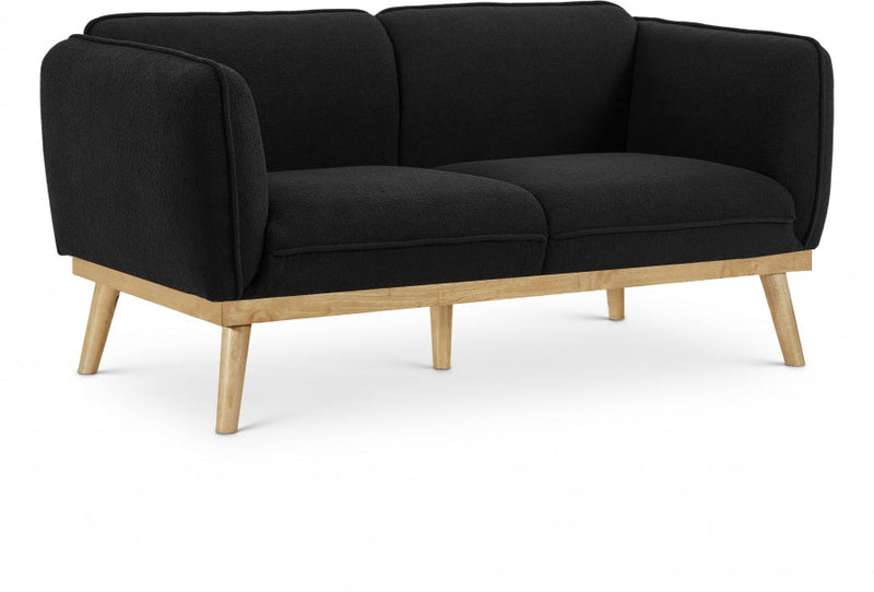 Nolita 62.5" Boucle Fabric Upholstered Loveseat in Black - 159Black-L