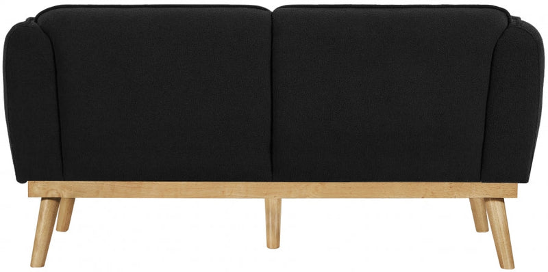 Nolita 62.5" Boucle Fabric Upholstered Loveseat in Black - 159Black-L
