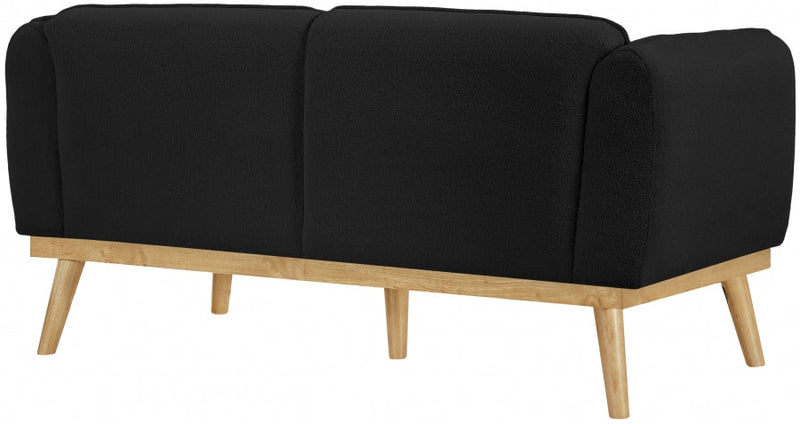 Nolita 62.5" Boucle Fabric Upholstered Loveseat in Black - 159Black-L