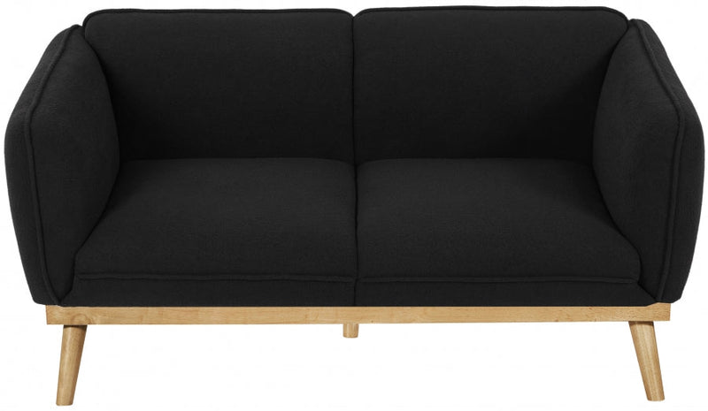 Nolita 62.5" Boucle Fabric Upholstered Loveseat in Black - 159Black-L