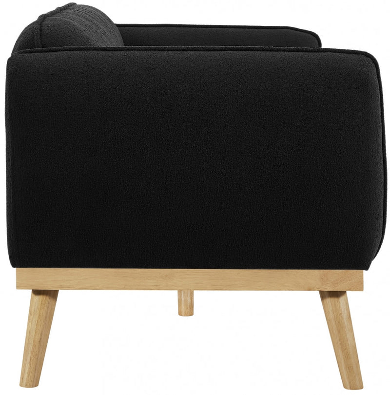 Nolita 62.5" Boucle Fabric Upholstered Loveseat in Black - 159Black-L