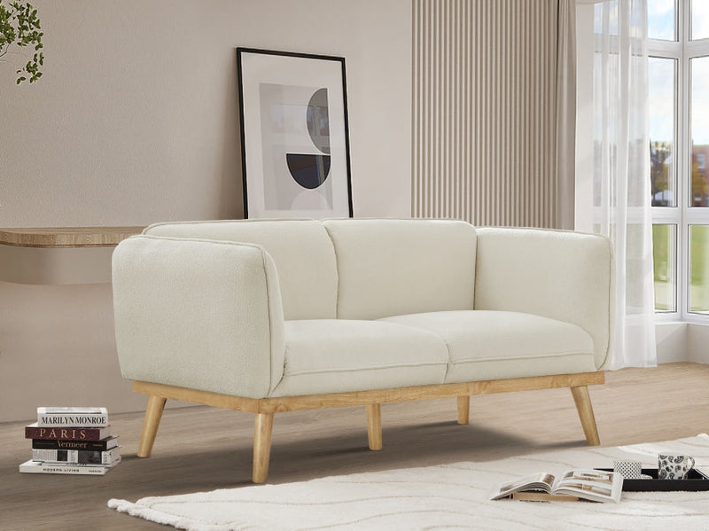 Nolita 62.5" Boucle Fabric Upholstered Loveseat in Cream - 159Cream-L
