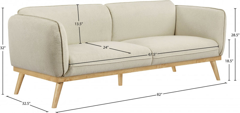 Nolita 82" Boucle Fabric Upholstered Sofa in Cream - 159Cream-S