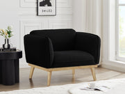 Nolita Boucle Fabric Upholstered Chair in Black - 159Black-C