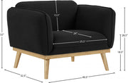 Nolita Boucle Fabric Upholstered Chair in Black - 159Black-C