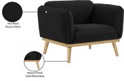 Nolita Boucle Fabric Upholstered Chair in Black - 159Black-C
