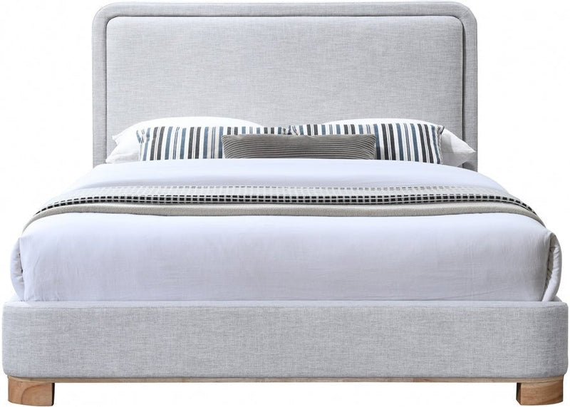 Nolita Linen Textured Fabric Full Bed Grey - Gate FurnitureFull Bed