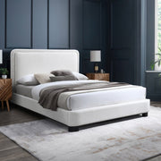 Nolita Linen Textured Fabric King Bed Cream - Gate FurnitureKing Bed