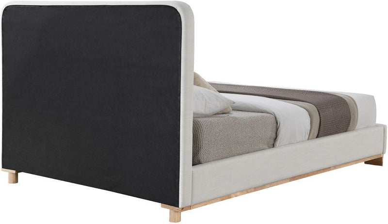 Nolita Linen Textured Fabric King Bed Cream - Gate FurnitureKing Bed