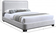 Nolita Linen Textured Fabric King Bed Grey - Gate FurnitureKing Bed