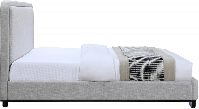 Nolita Linen Textured Fabric King Bed Grey - Gate FurnitureKing Bed