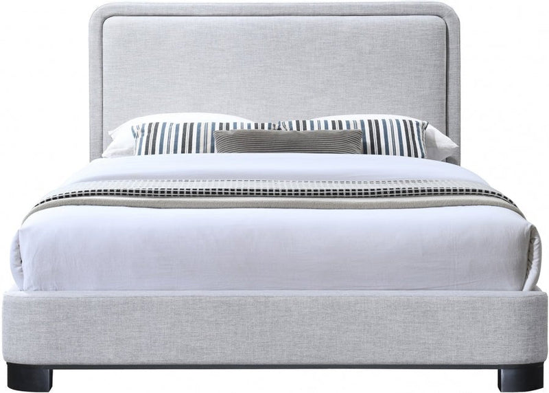 Nolita Linen Textured Fabric King Bed Grey - Gate FurnitureKing Bed