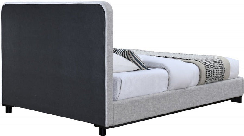 Nolita Linen Textured Fabric King Bed Grey - Gate FurnitureKing Bed